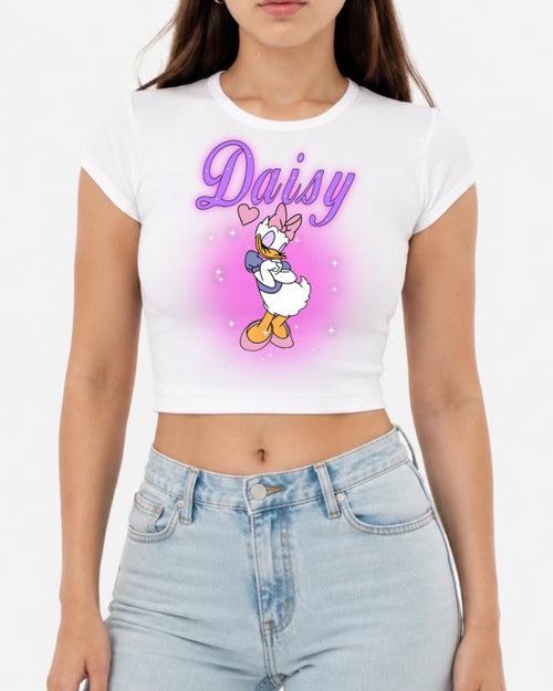 daisy rhinestone crop top