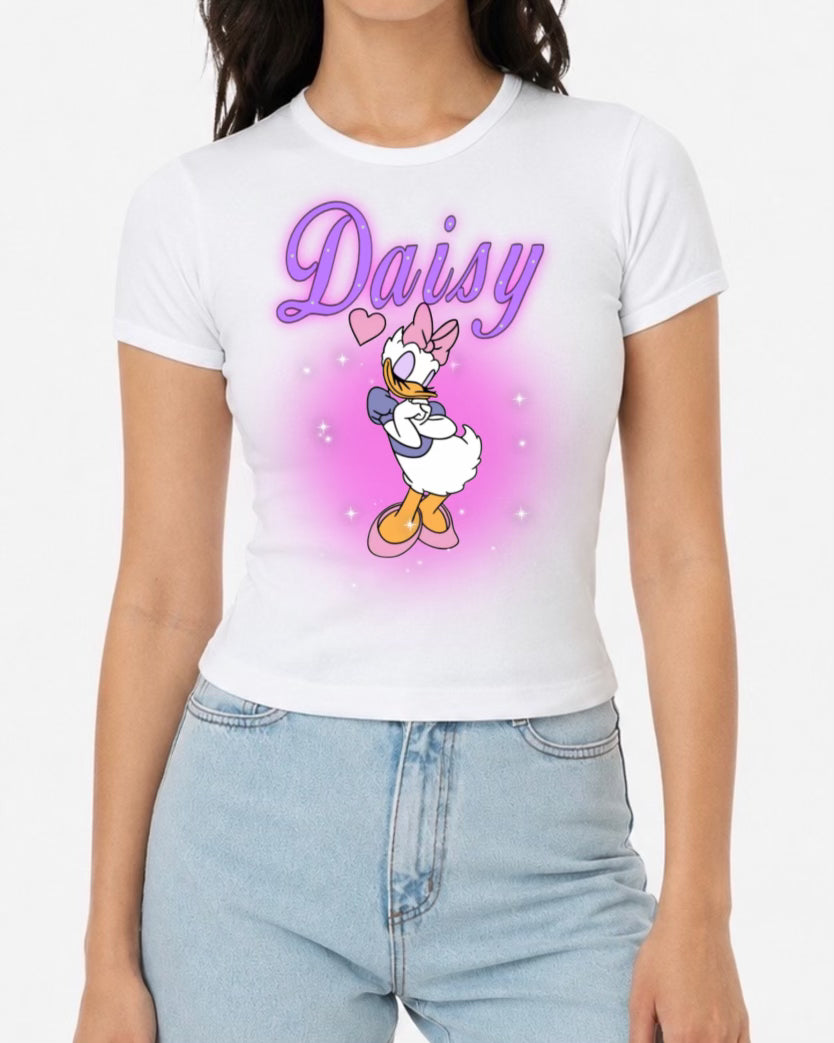 daisy rhinestone women’s fitted tee