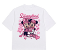 pink disneyland x dodgers cropped tee