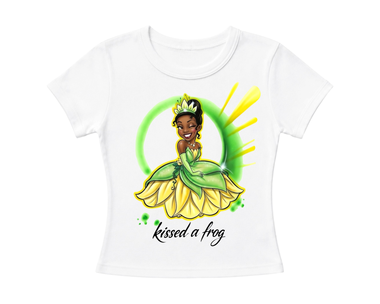 “kissed a frog” women’s fitted tee