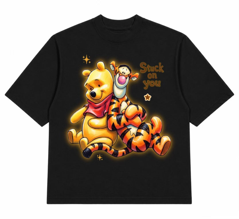“stuck on you” cropped tee