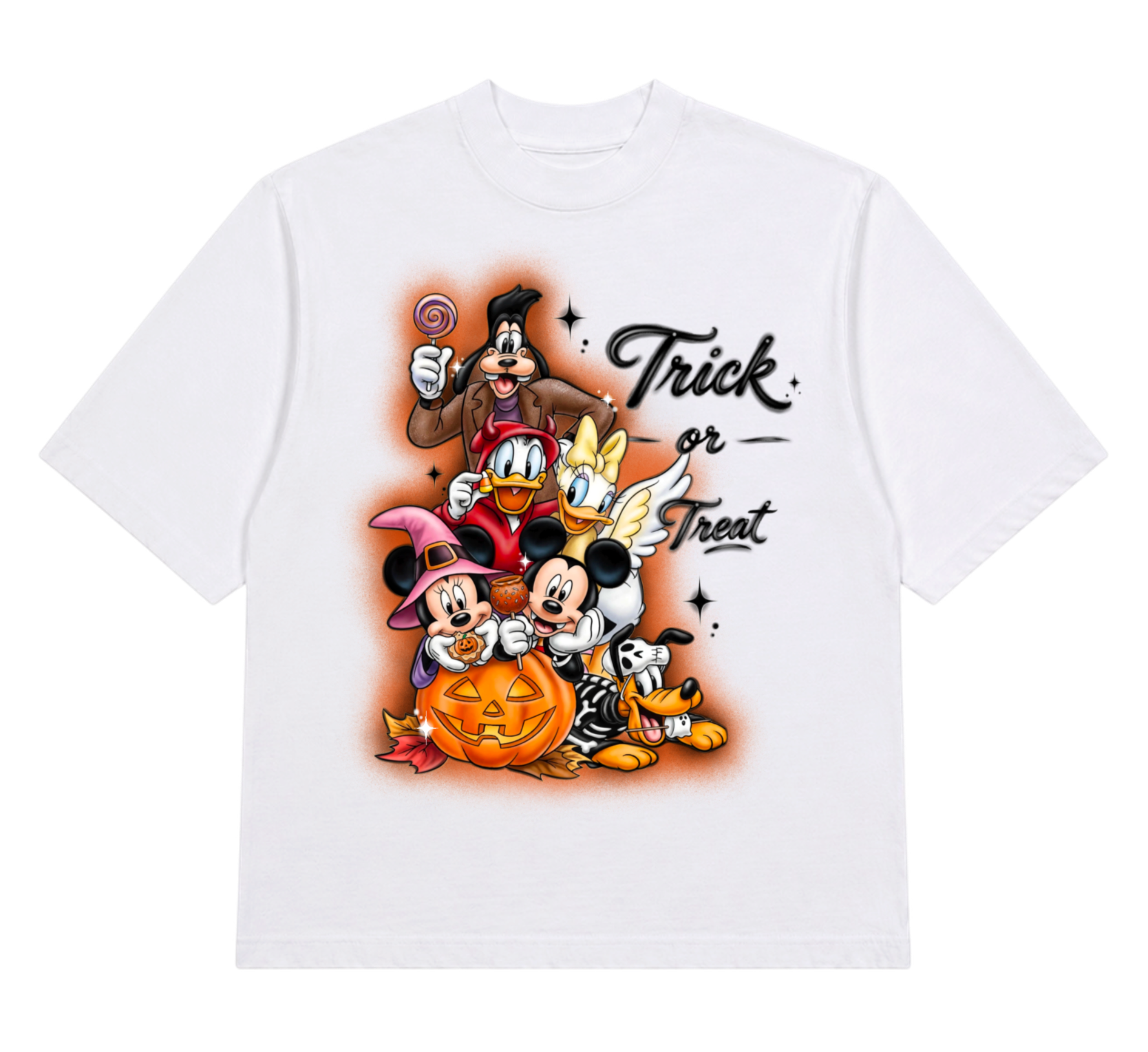 “trick or treat” cropped tee