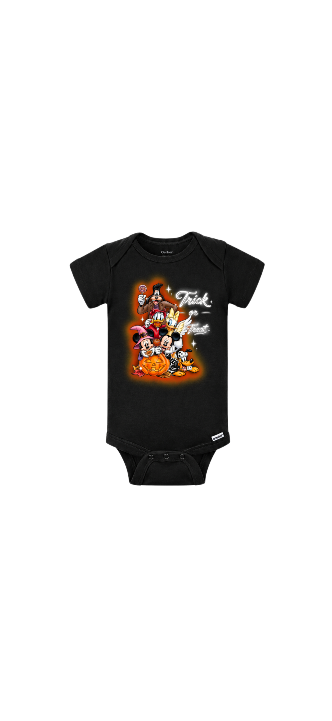 “trick or treat” baby onesie