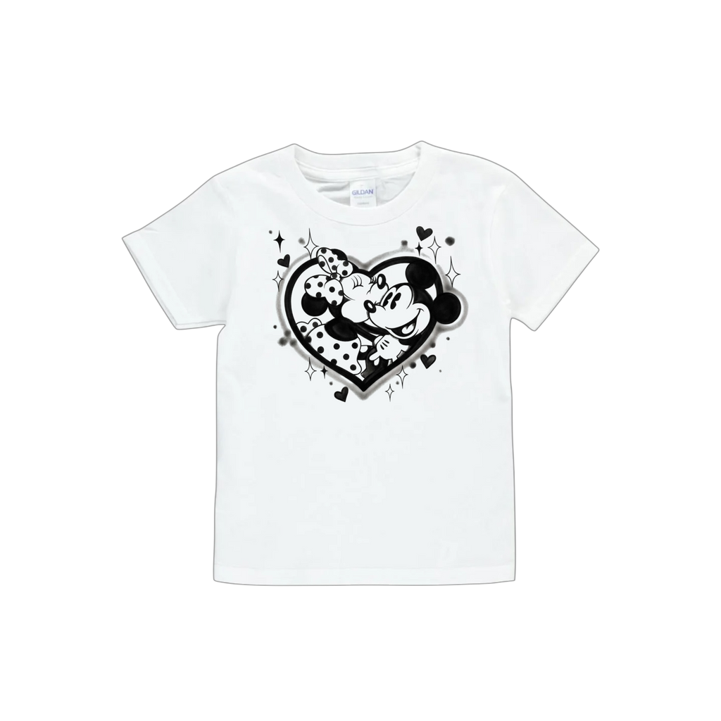 kids black heart airbrush tee