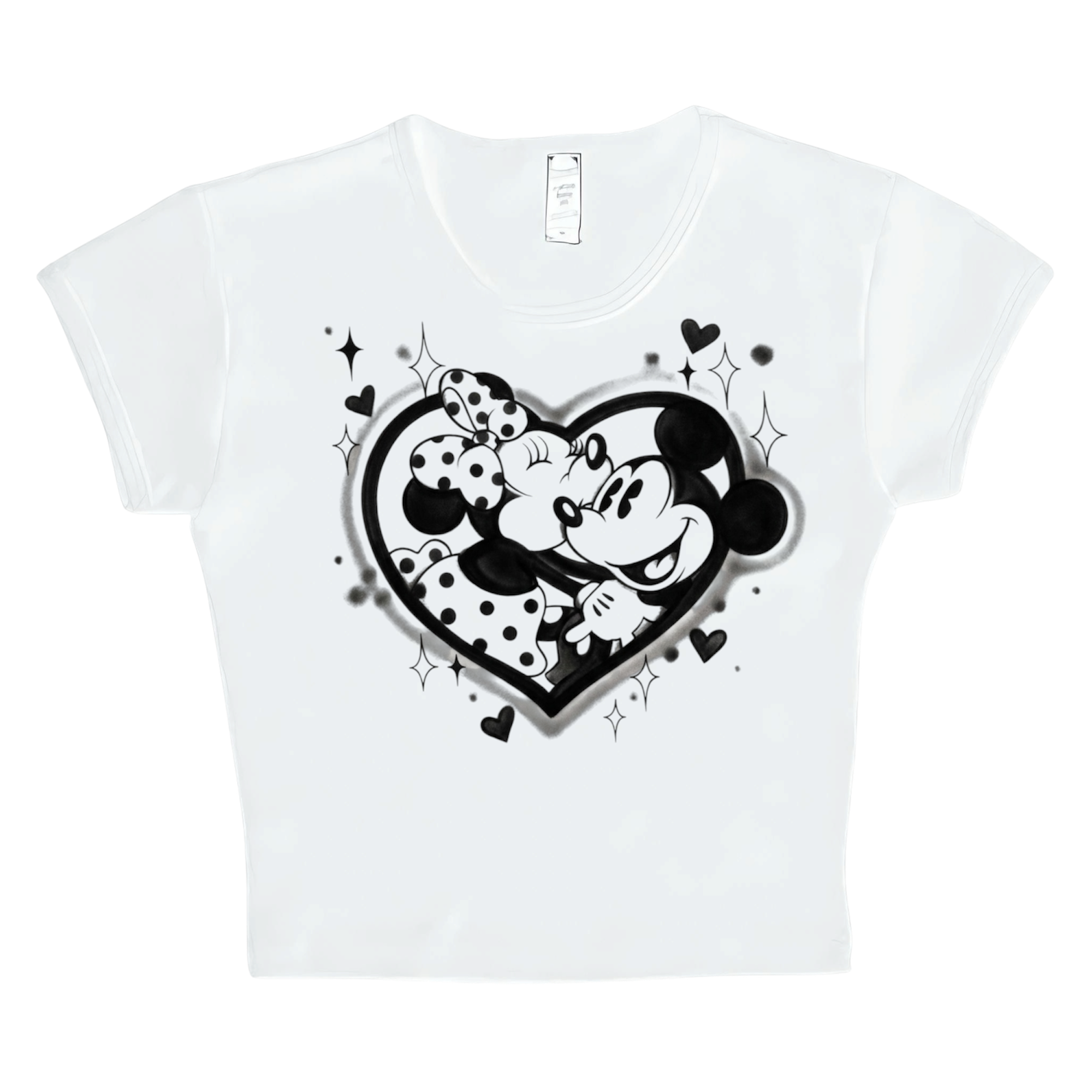 black heart airbrush crop top