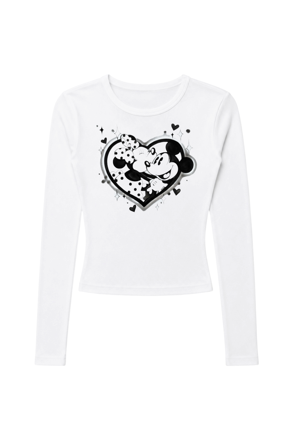 black heart airbrush fitted long sleeve