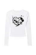 black heart airbrush fitted long sleeve