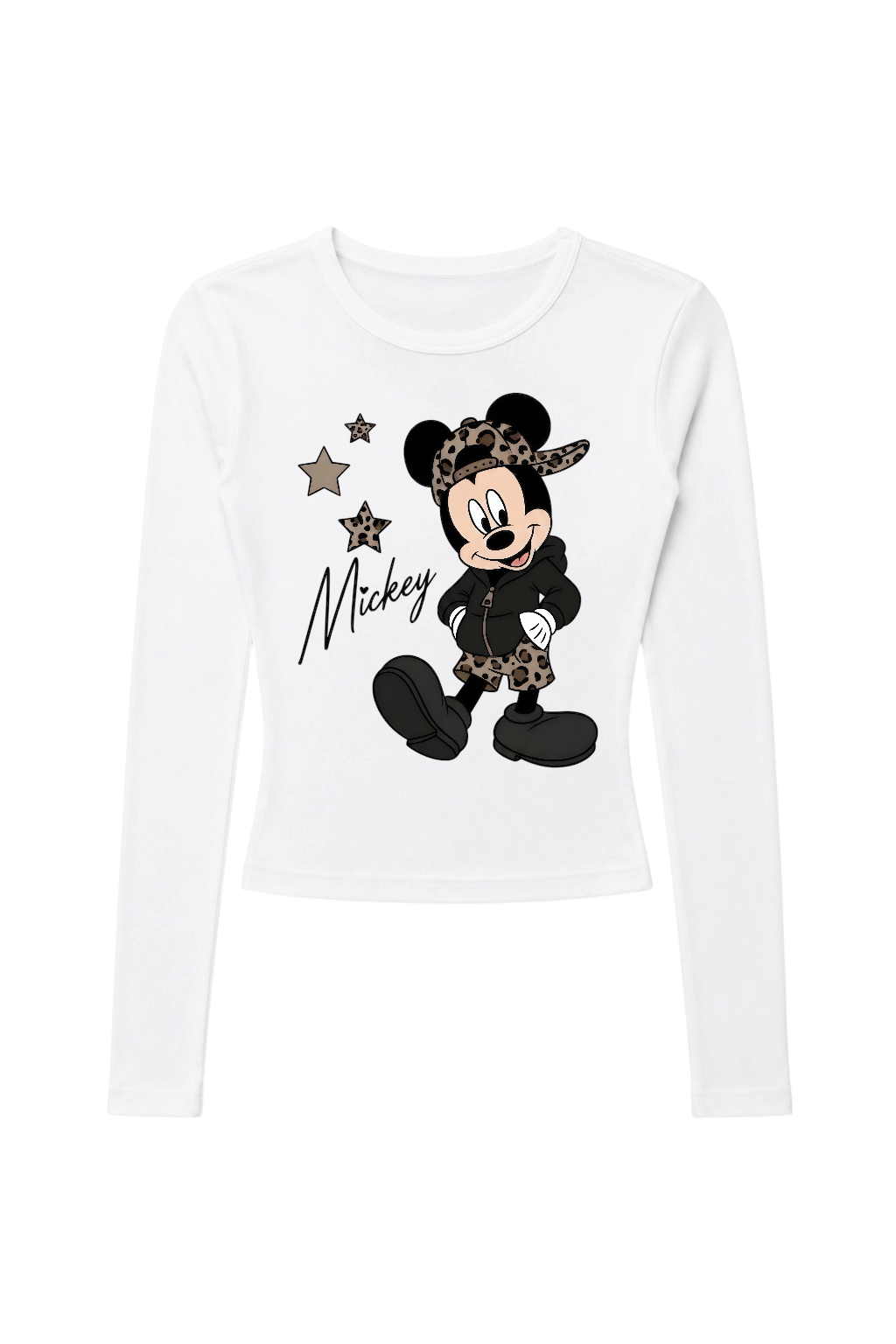 cheetah mickey fitted long sleeve
