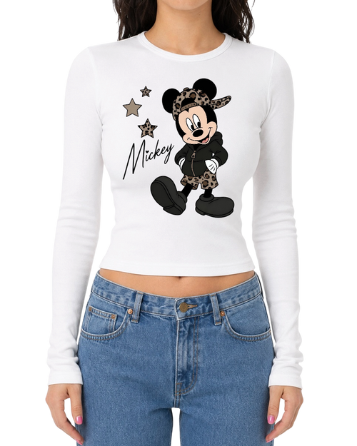 cheetah mickey fitted long sleeve