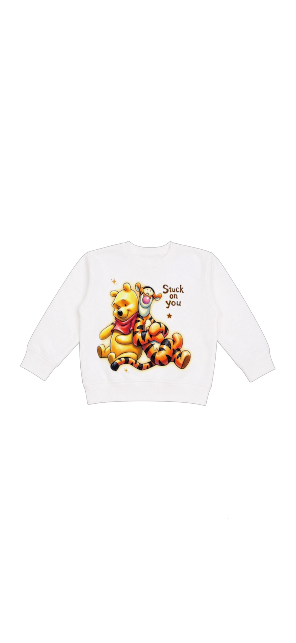 kids “stuck on you” crewneck
