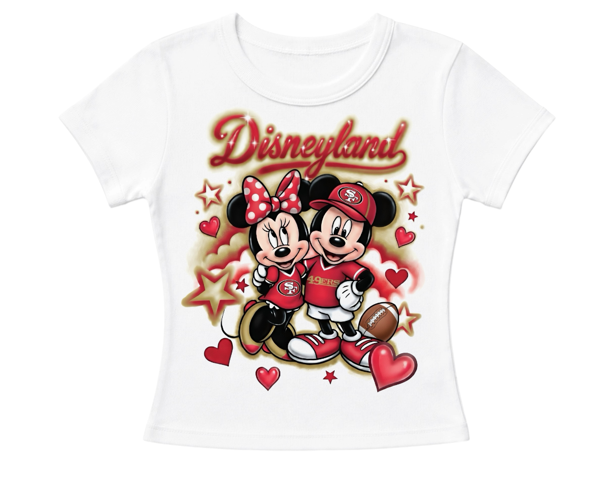 disney x 49ers women’s fitted tee